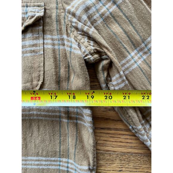 Deus Ex Machina Brown 100% Cotton Plaid Flannel Button Up Shirt Top Mens Size M - Picture 11 of 12